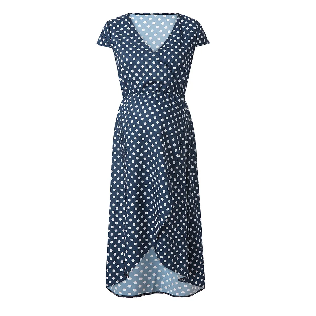 Женские платья для беременных модное сексуальное платье в горошек с v образным