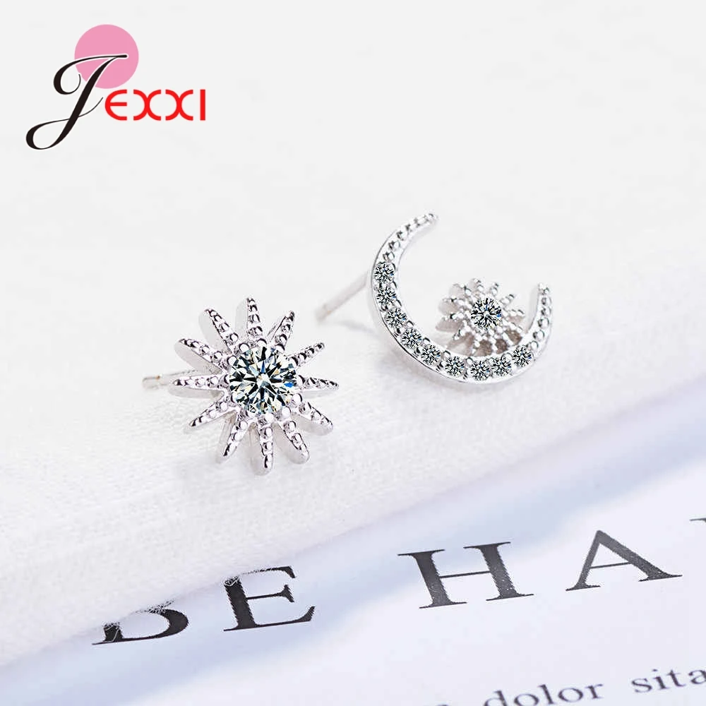 Anel Bijoux заводская цена JEXXI серьги-гвоздики прозрачные кристаллы Луна и звезда