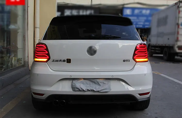 Светодиодный фонарь светильник s в сборе для VW Polo 2011- светодиодный задний фонарь стоп-сигнал заднего хода светильник беспроводной сзади Резервное копирование лампа DRL для хвостовой части автомобиля светильник s
