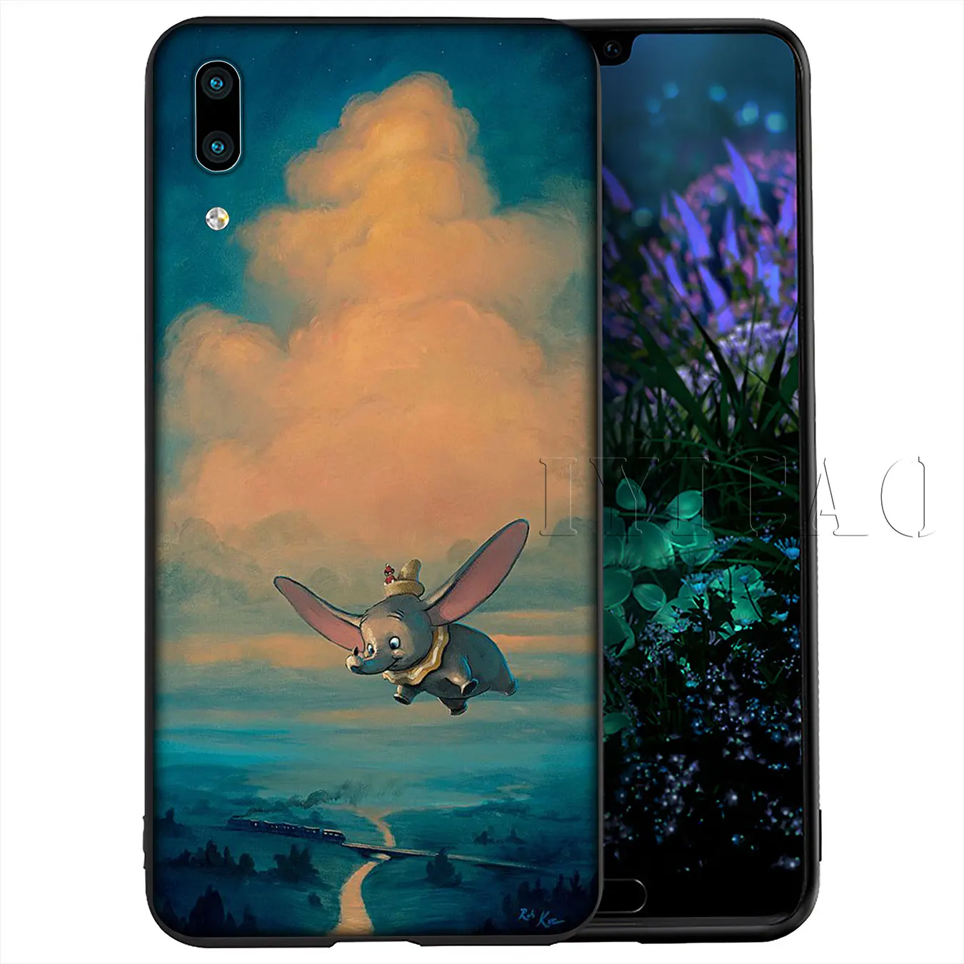 Мягкий силиконовый чехол для телефона IYICAO Dumbo elephant Huawei Y9 Y7 Y6 Prime 2019 Honor 20 8C 8X 8 9 9X 10 Lite