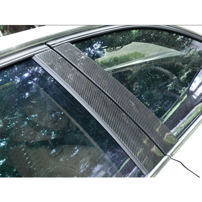6x 100% углеродное волокно средний столб пост Крышка Накладка для BMW 5 серии F10 2011