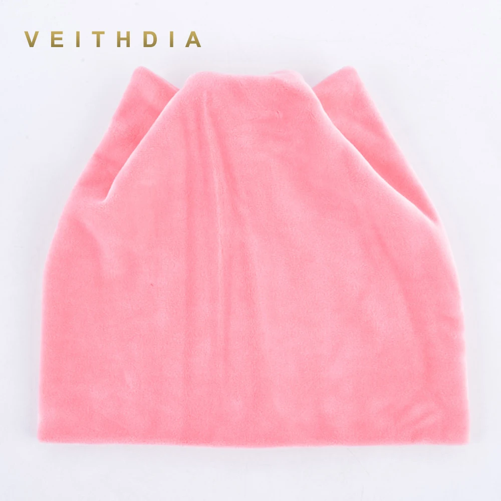 Женская Шапка бини VEITHDIA теплая бархатная шапка с ушками в виде кошки на осень и