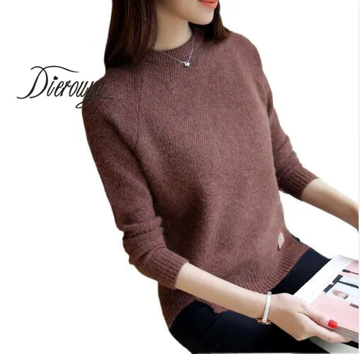 2019 Spring Women Sweater New Fashion O-neck Pullover Winter Knit Basic Tops Irregular Loose Female Knitwear Outerwear | Женская одежда