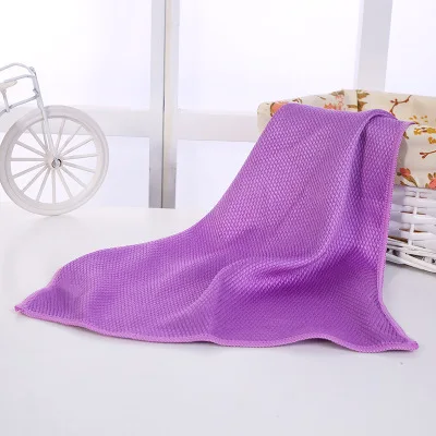 Purple Салфетка из микрофибры для чистки стекла, без следов и ворса, тряпка для чистки зеркал, салфетка для очистки, салфетка для протирки стекла - Цвет: Purple