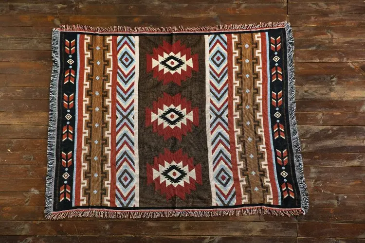 Хлопковое винтажное детское одеяло с бахромой покрывало на