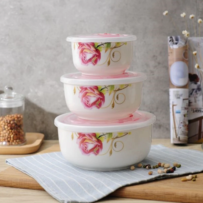 3 шт. чаша свежесть керамическая миска герметичная коробка для микроволновой