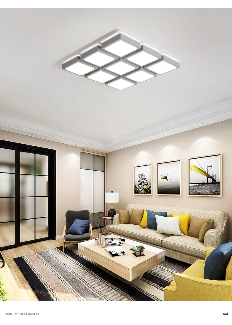 Living room lamp 2018 new simple modern bedroom atmosphere household led ceiling rectangular creative lamps | Лампы и освещение