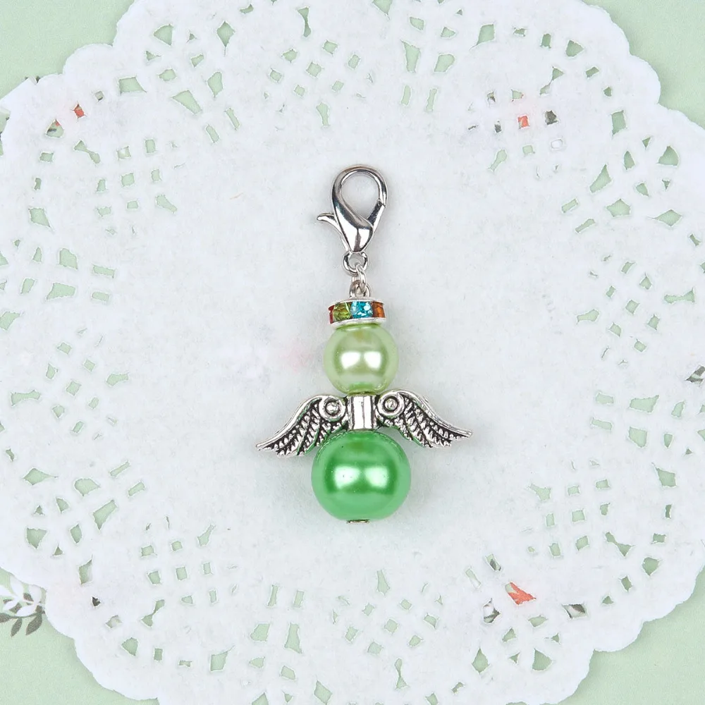 DoreenBeads Крыло ангела-хранителя клипсы старинные амулетные браслеты серебряные