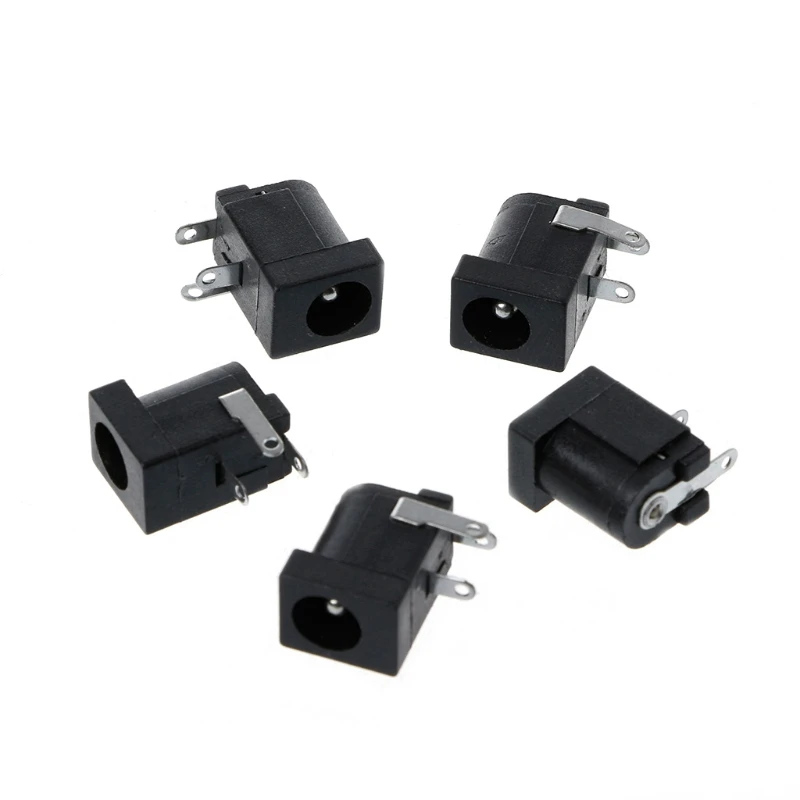 

5 шт., DC-005, Черный DC разъем питания, разъем 5,5x2,1 мм, корпус типа PCB