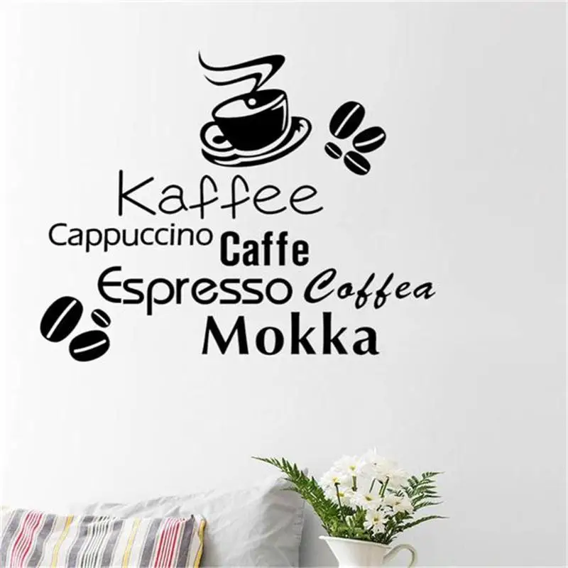 Наклейки на стену кофейная чашка кофейные зерна стены домашний декор