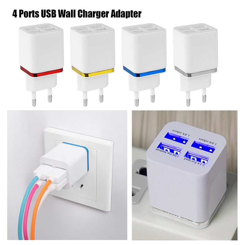 Универсальное сетевое зарядное устройство Powstro с 4 USB-портами 2 1 А | Мобильные
