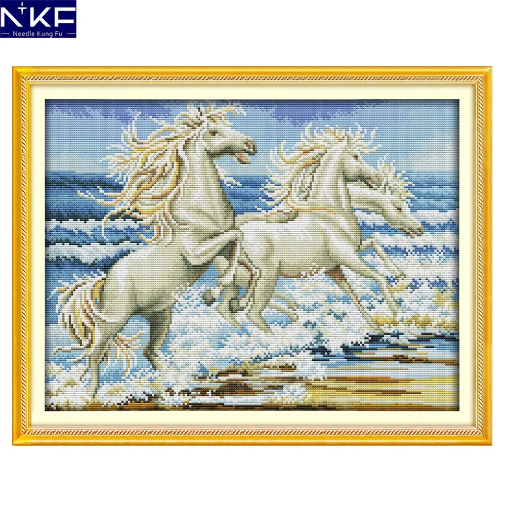 Набор для вышивки крестом NKF лошади на море|cross stitch kits|horse cross kitsstitching kit |
