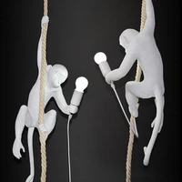 hanging monkey lamp luminaire suspendu rope pendant lights fashion nordic replicas resin aap deco maison loft light fixtures