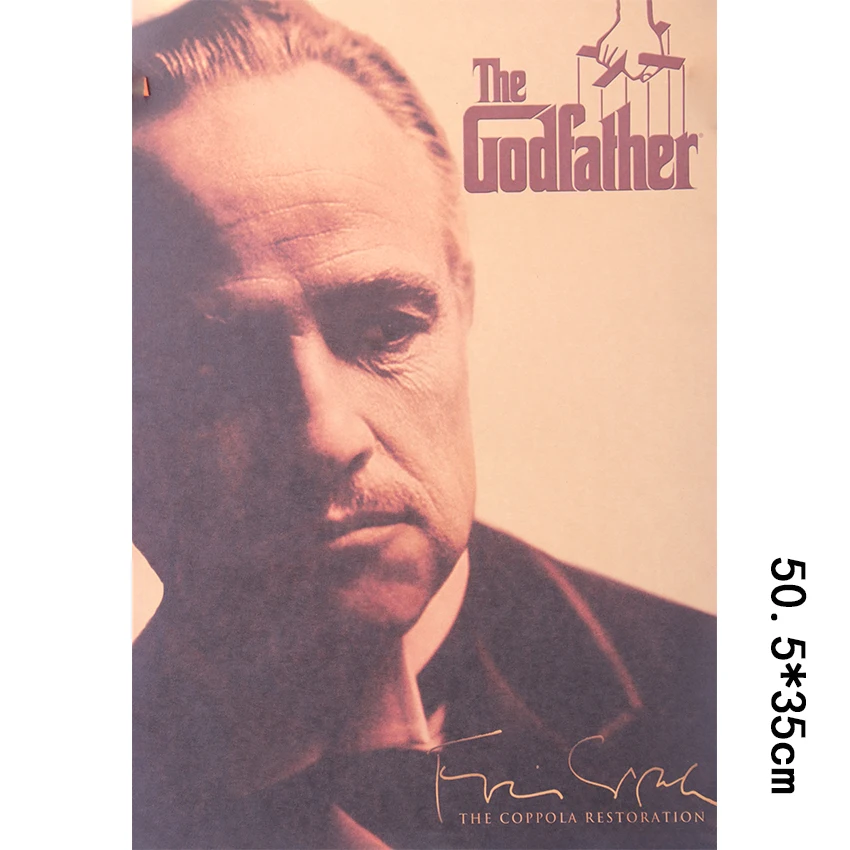 TIE LER Godfather серия постеров из фильмов, ВИНТАЖНЫЙ ПЛАКАТ из крафт-бумаги для бара, кафе, декоративная роспись, наклейка на стену 50,5X35 см