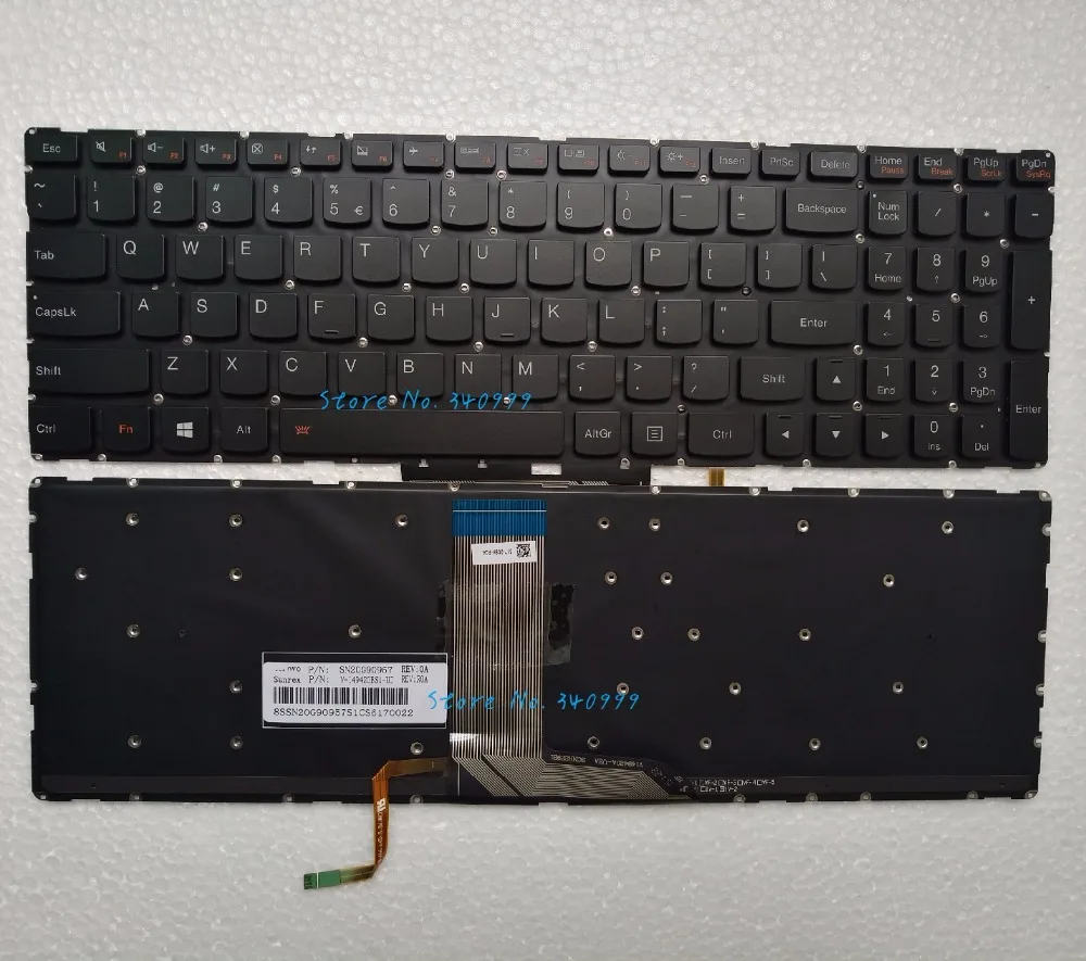 

free shipping New Laptop US keyboard for Lenovo Yoga 500-15IBD 500-15IHW 500-15ISK Keyboard US Backlit Whitout Frame