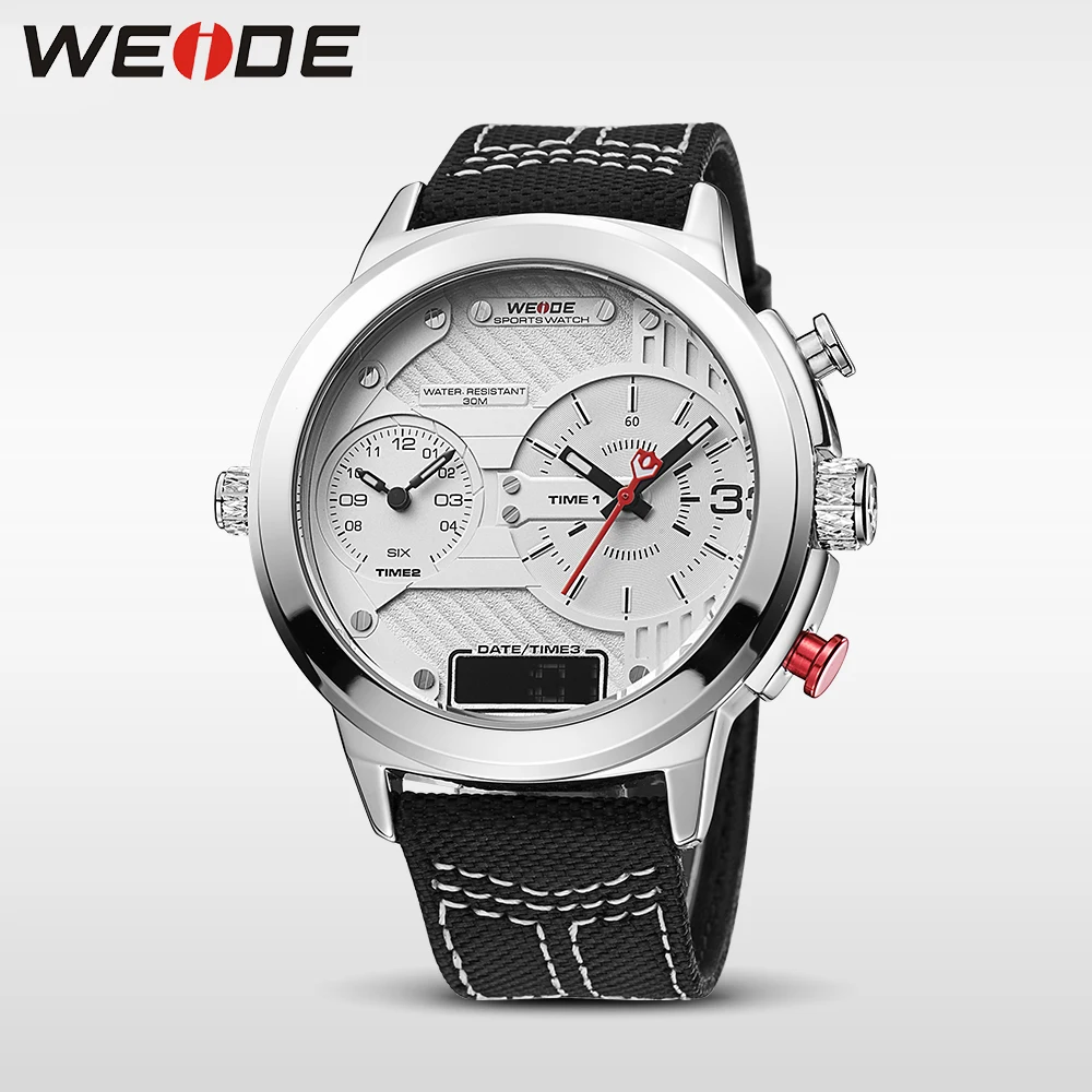 WEIDE Подлинная люксовый бренд мужской нейлоновый ремешок Спортивные цифровые