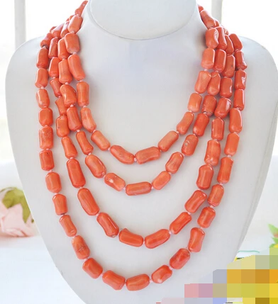 ddh002430 Long Natural 86&quot 20mm pink cylinder coral necklace | Украшения и аксессуары