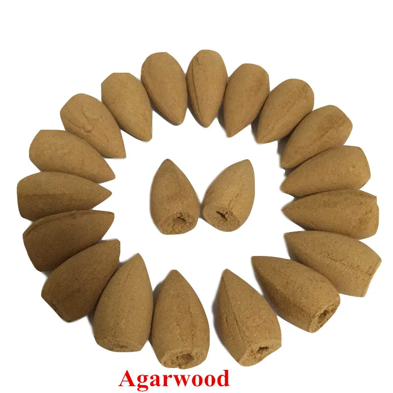 Agarwood 20 шт./пакет 9 видов аромат китайская обратного Ладан конусов Лилия Роза светло-голубой мяты Гвоздика Жасмин Зелёный чай обратного потока Ладан - Аромат: Agarwood