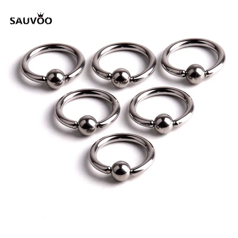 Sauvoo 2017 Серебряное золото черный цвет металлический Титановый шар кольцо для
