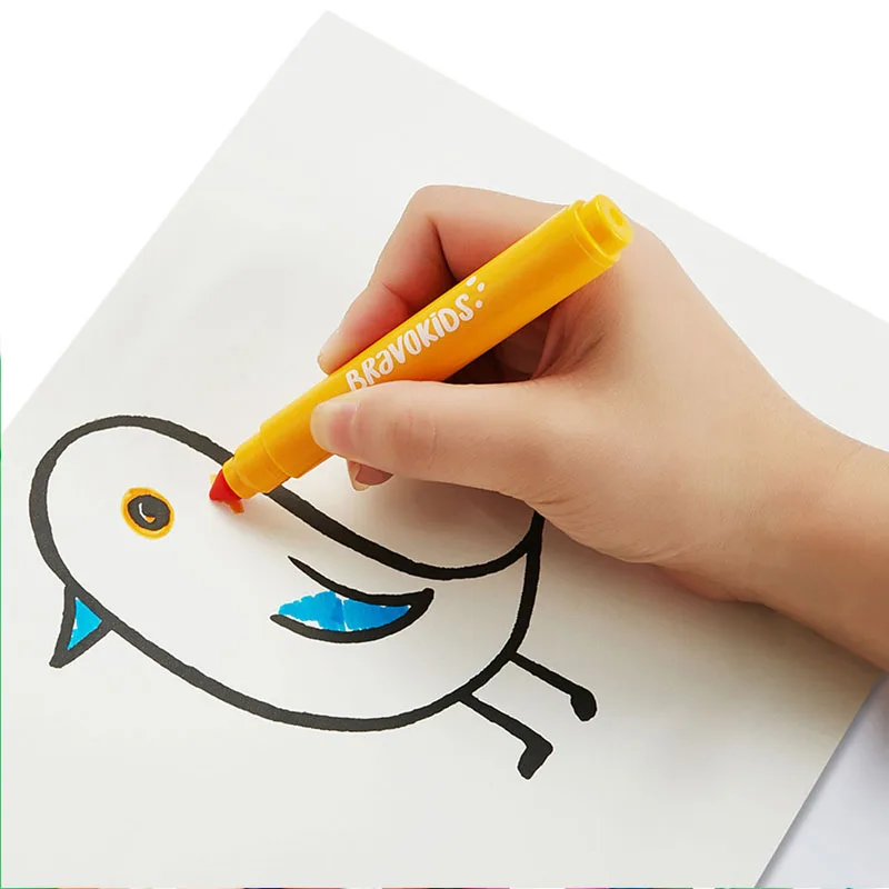 Ручка Youpin Bravokids 24 цвета моющаяся с ярким цветным рисунком акварельные маркеры