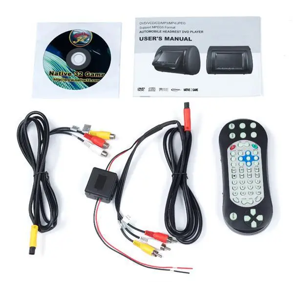 newest 7 inch Car Headrest Monitor With 7''TFT LCD Screen monitor support 32 bit games DVD CD MP3 MP4 automobile audio styling |