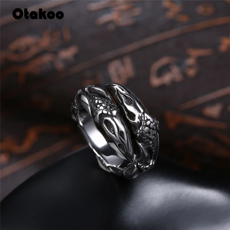Серебряное кольцо Otakoo в стиле панк-рок для мужчин и женщин мужское из нержавеющей
