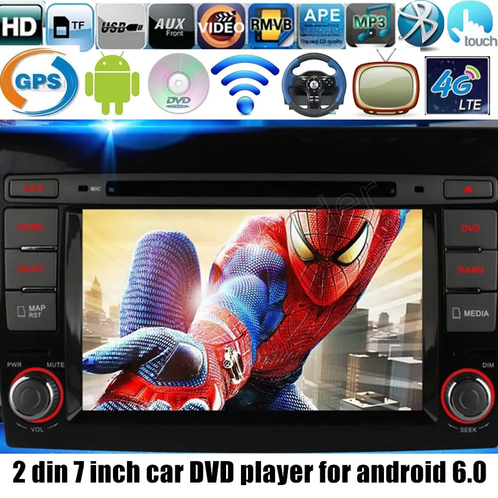 

Quad core Android 6.0 2 din 7 inch Car DVD player radio for F-iat B/ravo 2007-2012 GPS WIFI 4G SIM LTE screen mirroring RDS