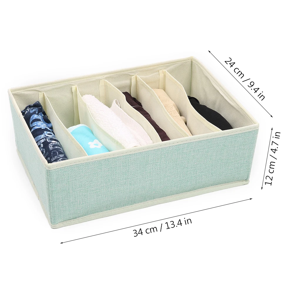 Shushi new Linen type socks underwear Storage Box Folding Closet Pattern For Bra Underwear Necktie Sock Clothing Organizer | Дом и сад