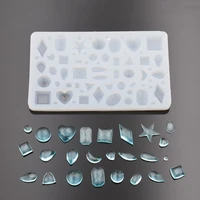 snasan small beads earrings pendant nail art resin silicone mold mould diy jewelry making geometry molds square round star moon