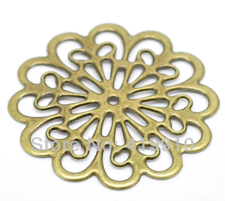 

Free shipping-20Pcs Antique Bronze Filigree Flower Wraps Connectors Metal Crafts Gift Decoration DIY Findings 6x6cm J0036