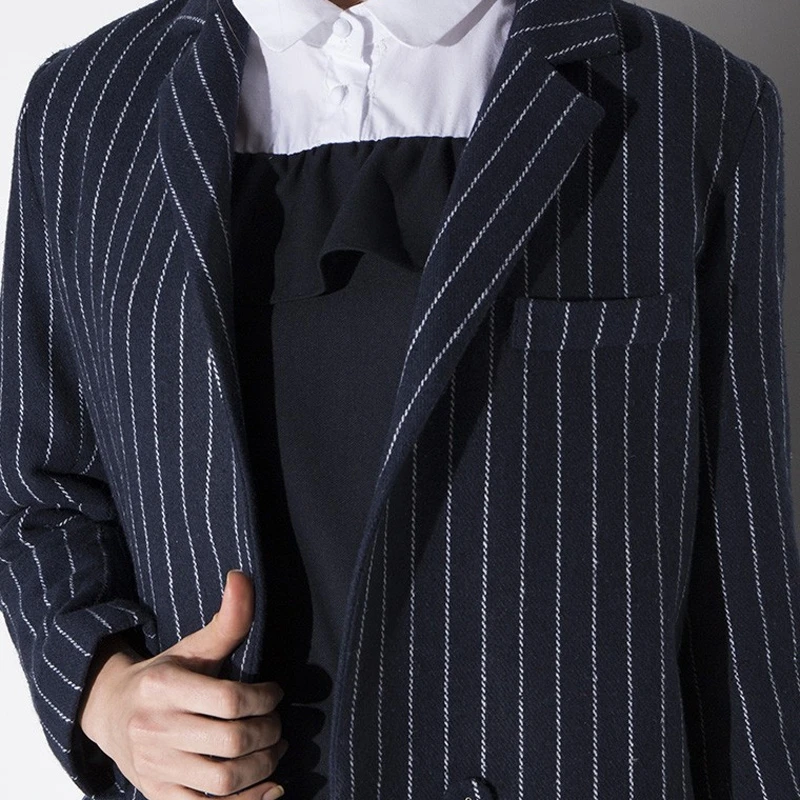 2018 new retro British wind hit striped coat wild long paragraph | Женская одежда