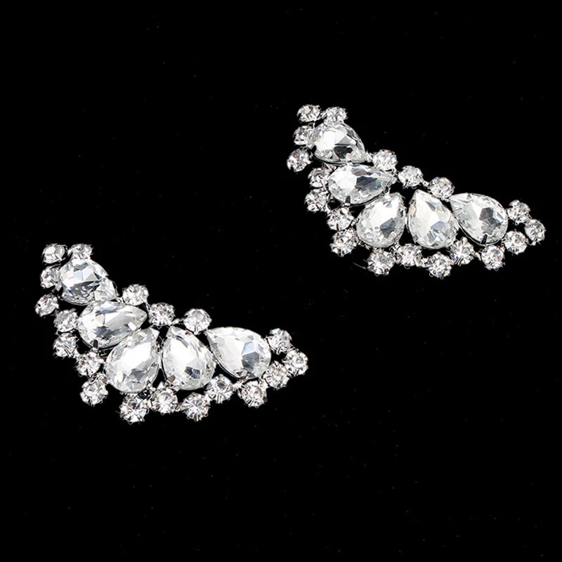 2 шт. модные свадебные вечерние туфли аксессуары полумесяц Декоративные клипсы