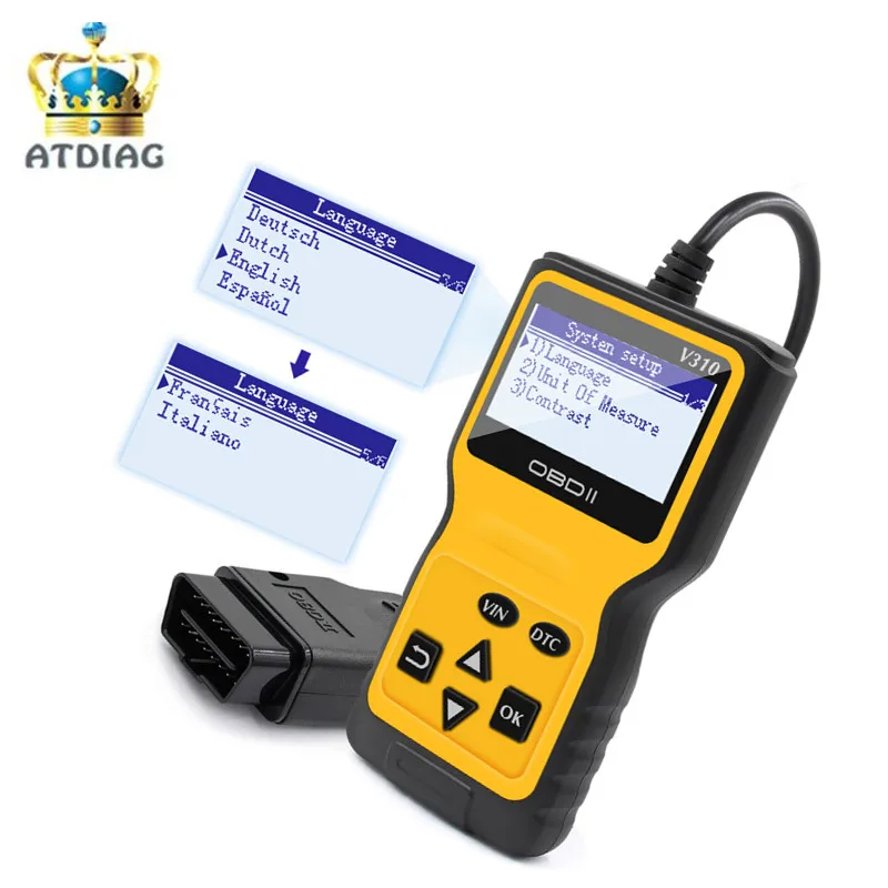 Считыватель кодов V310 OBDII/EOBD диагностический инструмент OBDII считывание VIN V1.1 16
