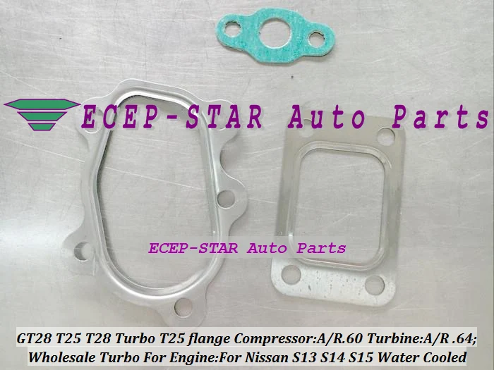 Турбокомпрессор T25 T28 T25T28 T25/28 Turbo для NISSAN S13 S14 S15 SR20DET Comp A/R .60 турбокомпрессор AR .64 с фланцем|turbocharger parts|turbocharger