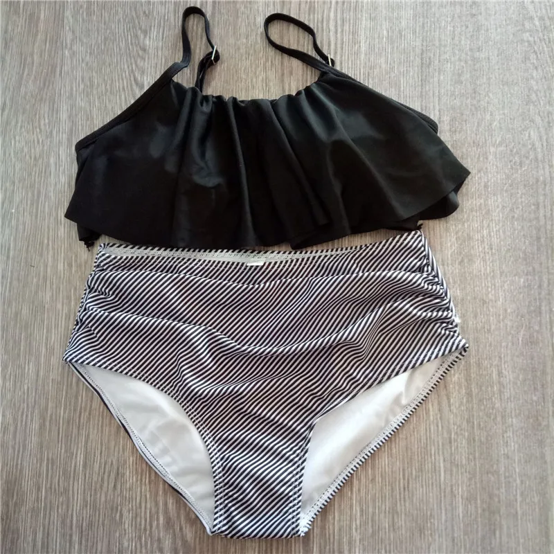 CEODOGG 2018 Bikinis Women Swimwear High Waist Swimsuit Halter Sexy Bikini Set Retro Bathing Suits Plus Size XXL CB128 |