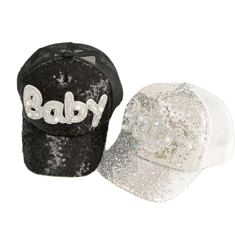 Бейсболка SUOGRY детская сетчатая Кепка с блестками в стиле хип хоп на возраст 2 8
