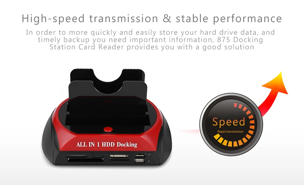 Док-станция для жесткого диска USB 2,0-2,5 3,5 дюймов SATA IDE с двумя слотами внешний HDD SSD корпус с кардридером и usb-хаб