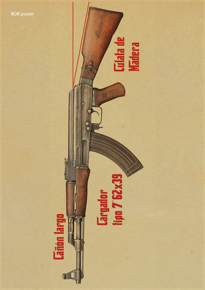 AK74/47 плакаты с изображением оружия/военные фанаты ВИНТАЖНЫЙ ПЛАКАТ из крафт-бумаги Ретро плакат/настенные декоративные бумажные плакаты Наклейка на стену