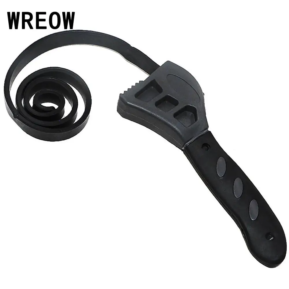 

WREOW 500mm Universal Wrench Multi-function Black Rubber Strap Wrench Adjustable Spanner For Car Repair Tools Opener Tool