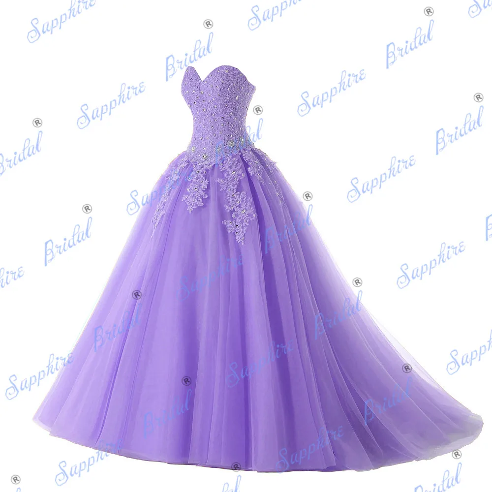 BLF-35-lavender Сапфир Свадебные вечерние платья Vestido De 15 Anos De Милая Тюль Лаванда Розовый Quinceanera платье Выпускные - Цвет: BLF-35-lavender