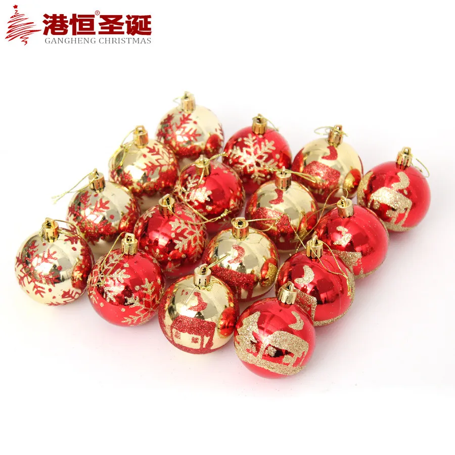 16pcs Christmas Balls 4-8cm Light Painted Decoration for Home Restaurant Hotel Tree Decor Mix Colors | Дом и сад