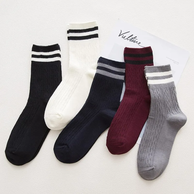 Хипстер женские носки 5 пар полосатый дизайн уличная осень зима 2018 Роскошные