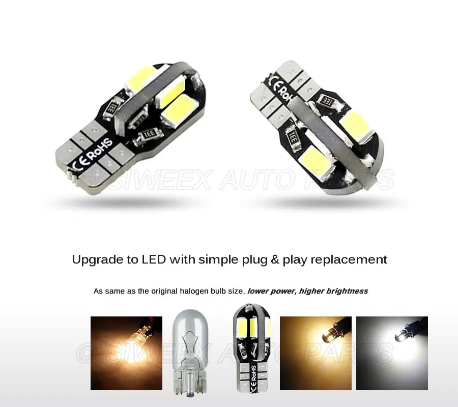 Автомобильные светодиодные лампы 4 шт./лот T10 W5W 194 168 8 SMD 5730 боковые габаритные огни