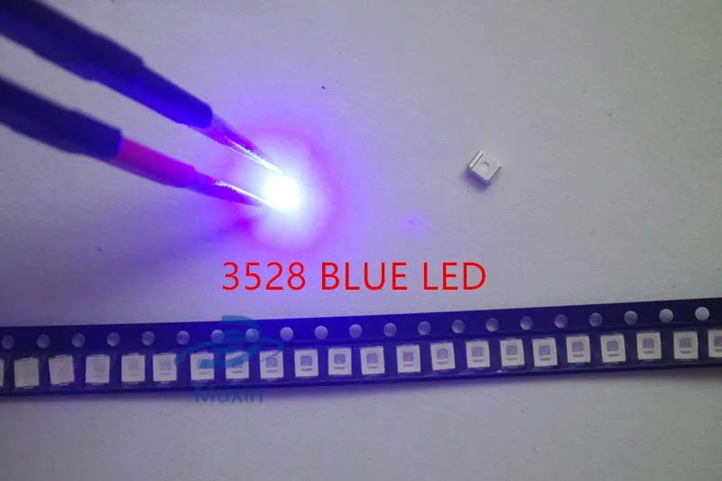 200 шт. 3528 SMD светодиодный синий диод 20 мА 3 в поверхностное крепление