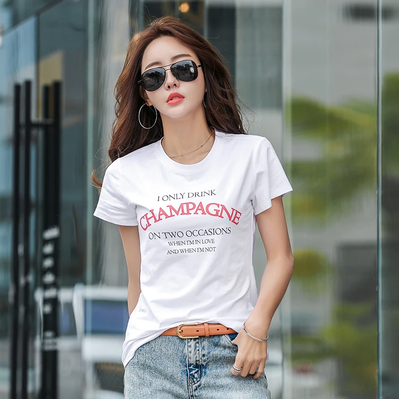 Плюс размер 3XL 4XL Футболка с буквенным принтом женская хлопковая футболка