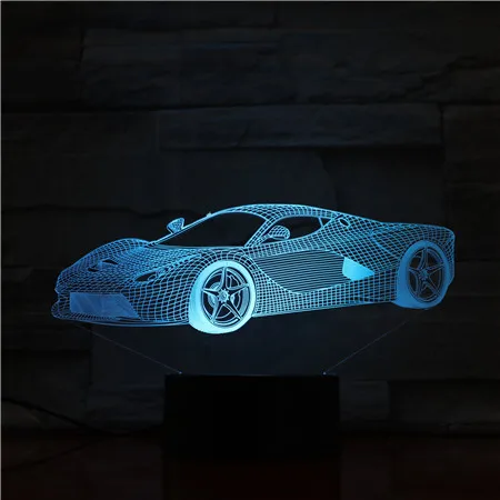 Крутая Автомобильная 3D лампа USB ночной светодиодный RGB светильник светящаяся