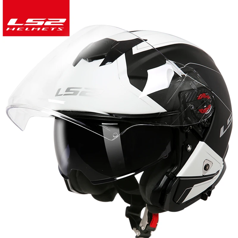 LS2 OF521 с открытым лицом moto rcycle шлем Двойные линзы гонки половина шлемы мотоциклетные шлем moto