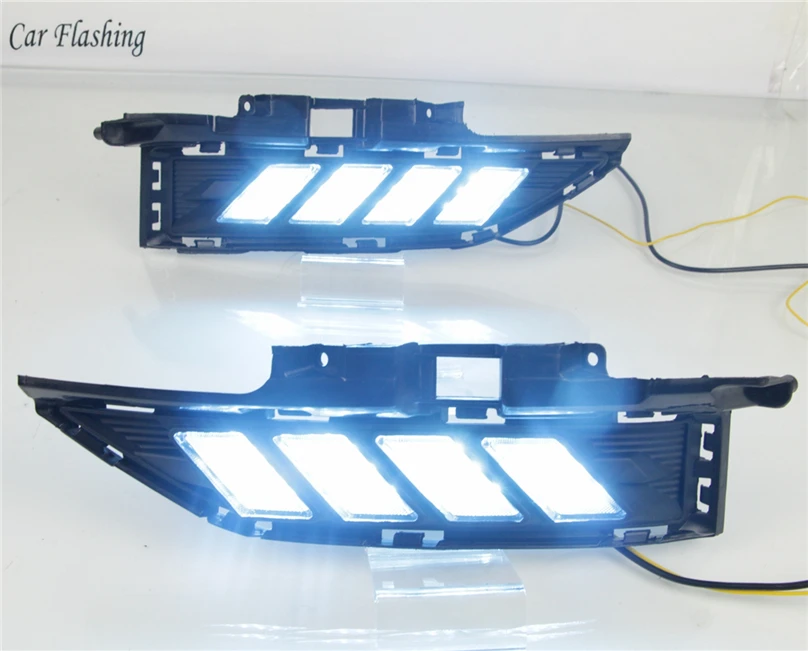 Car Flashing 1 Set LED Daytime Running Light turn DRL signal Lamp For Hyundai ENCINO 2018 2019 2020 fog lamp cover daylight | Автомобили и