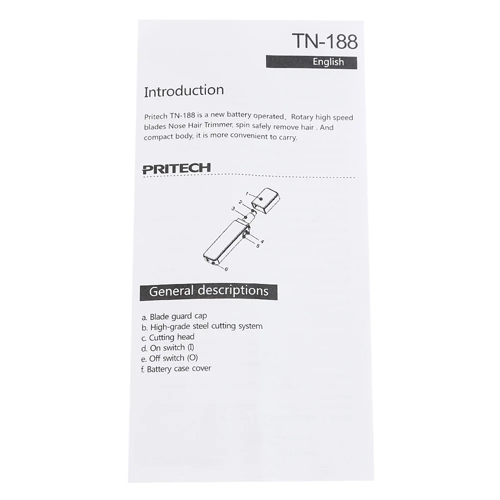 PRITECH TN 188 высокое Скорость поворотный отвал электрический волос в носу триммер