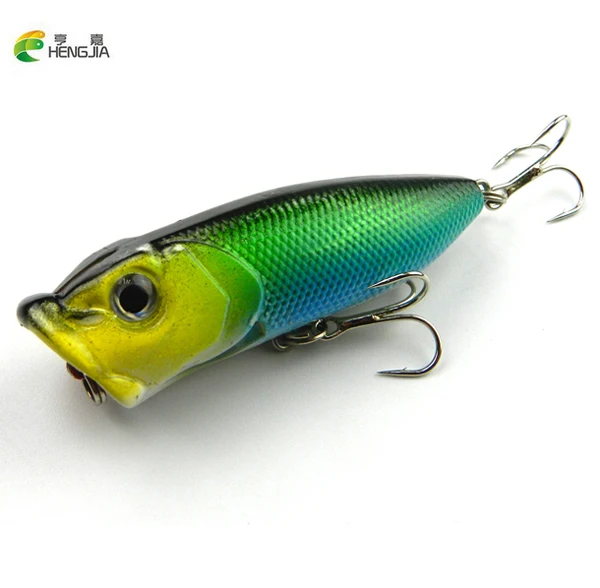

HENGJIA New Arrival 65mm/12g 6pc Fishing Lures Artificial 6 Colors Topwater Popper Bass Crankbait Hooks Wobblers Fishing Tackle